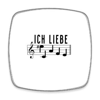 Ich liebe Eiscafe Musik Noten Notenschrift - Viereckiger Kühlschrankmagnet - Weiß - Vorne