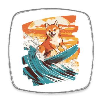 Shiba Inu - Viereckiger Kühlschrankmagnet - Weiß - Vorne