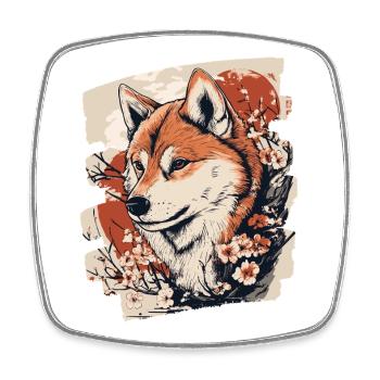 Shiba Inu - Square fridge magnet - white - Front