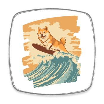 Shiba Inu - Magnet carré - blanc - Devant