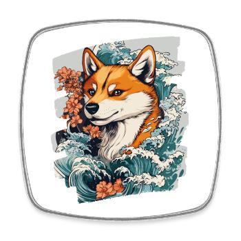 Shiba Inu - Square fridge magnet - white - Front