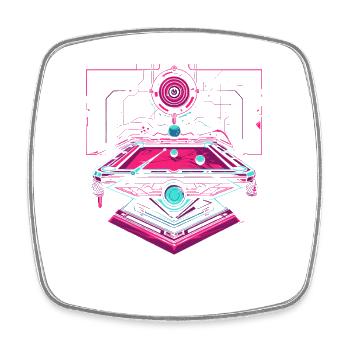 Billiards Steampunk Look - Square fridge magnet - white - Front