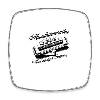 Mundharmonika Mein Ständiger Begleiter - Viereckiger Kühlschrankmagnet - Weiß - Vorne