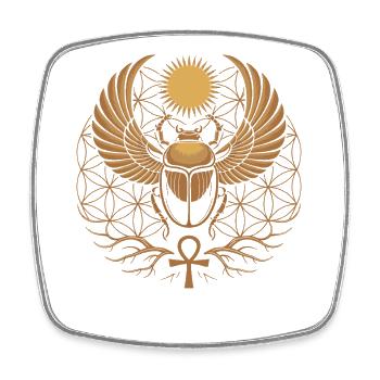 Scarabée sacré | Art du symbole solaire égyptien - Magnet carré - blanc - Devant