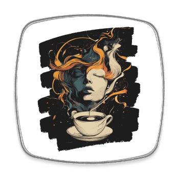 Coffee Coffee Coffee Lovers - Square fridge magnet - white - Front