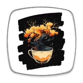 Coffee Coffee Coffee Lovers - Square fridge magnet - white - Front