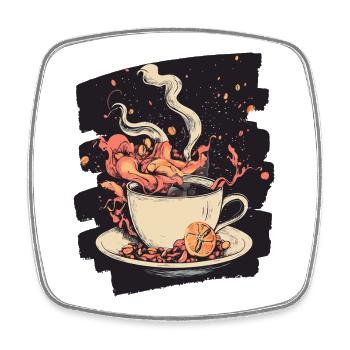 Coffee Coffee Coffee Lovers - Square fridge magnet - white - Front