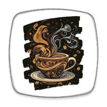 Kaffee Coffee Kaffeeliebhaber - Viereckiger Kühlschrankmagnet - Weiß - Vorne