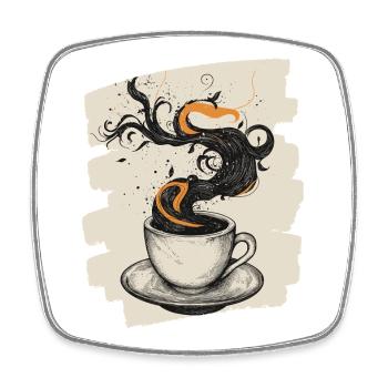 Kaffee Coffee Kaffeeliebhaber - Viereckiger Kühlschrankmagnet - Weiß - Vorne
