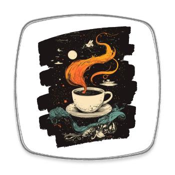 Coffee Coffee Coffee Lovers - Square fridge magnet - white - Front
