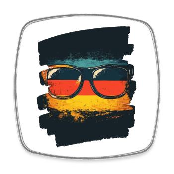 Sonnenbrille Deutschland Flagge - Viereckiger Kühlschrankmagnet - Weiß - Vorne