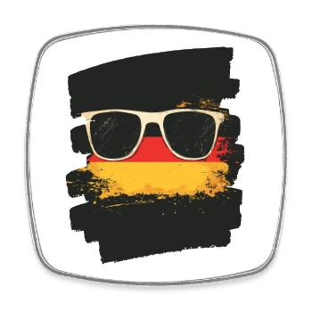 Sonnenbrille Deutschland Flagge - Viereckiger Kühlschrankmagnet - Weiß - Vorne