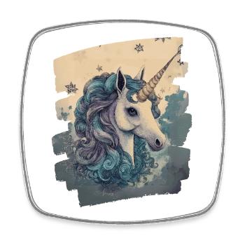 Licorne - Magnet carré - blanc - Devant
