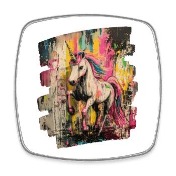 Licorne - Magnet carré - blanc - Devant