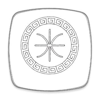 Delphic Epsilon Symbol | Ancient Greek Emblem - Square fridge magnet - white - Front