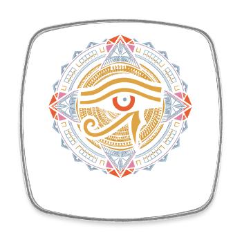 Auge von Ra Mandala | Psychedelische ägyptische Kunst - Viereckiger Kühlschrankmagnet - Weiß - Vorne