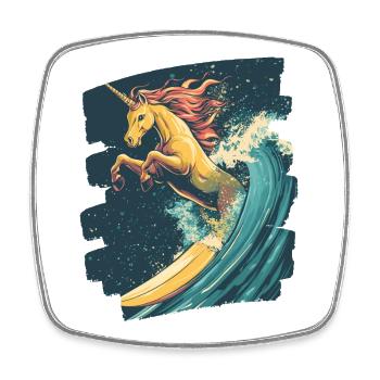 Licorne - Magnet carré - blanc - Devant