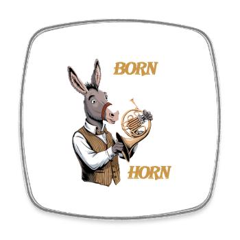 Hornist liebt Horn Waldhorn spielen im Orchester - Viereckiger Kühlschrankmagnet - Weiß - Vorne