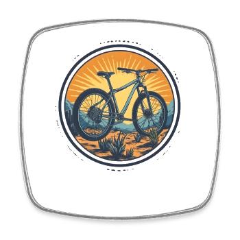 Cyclist - Square fridge magnet - white - Front
