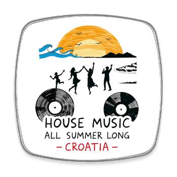 Croatie House Music - Magnet carré - blanc - Devant
