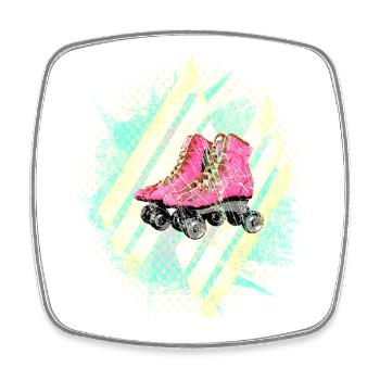 Années 60 Couleurs Patins à roulettes - Magnet carré - blanc - Devant