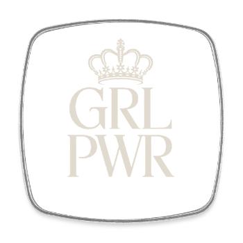 Women Power GRL PWR Girl Patriarchy Feminism - Square fridge magnet - white - Front