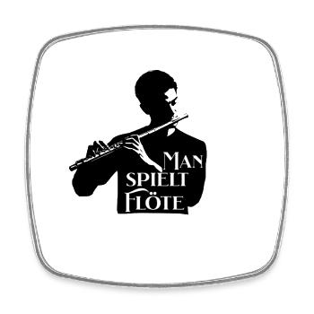 Man spielt Querflöte Musik für Flötisten - Viereckiger Kühlschrankmagnet - Weiß - Vorne