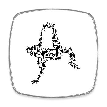 Breakdancer - Viereckiger Kühlschrankmagnet - Weiß - Vorne