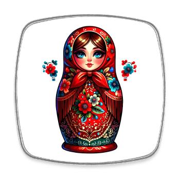 Russian Girl! Matryoshka Russian for Russians - Square fridge magnet - white - Front