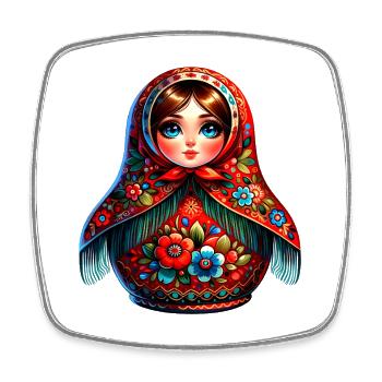 Russian Girl! Matryoshka Russian for Russians - Square fridge magnet - white - Front