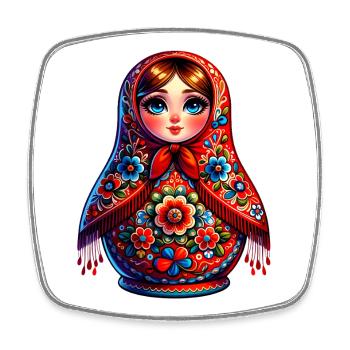 Russian Girl! Matryoshka Russian for Russians - Square fridge magnet - white - Front