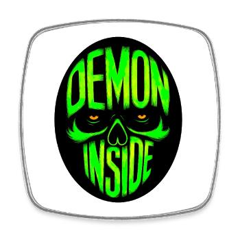Demon inside - Viereckiger Kühlschrankmagnet - Weiß - Vorne