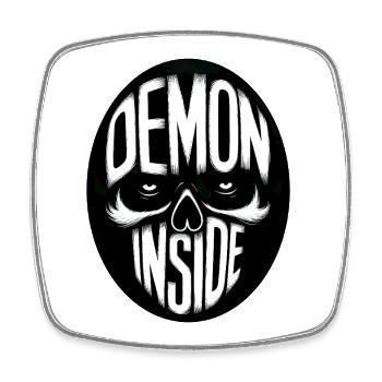 Demon inside - Viereckiger Kühlschrankmagnet - Weiß - Vorne