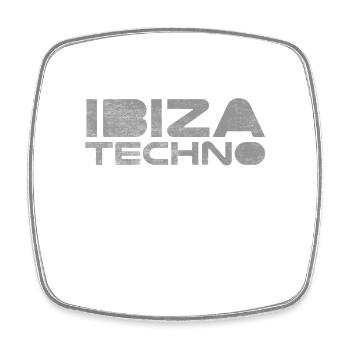 Ibiza Techno - Magnet carré - blanc - Devant