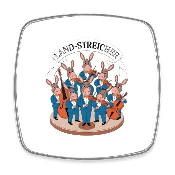 Land-Streicher Esel Streichorchester mit Violine - Viereckiger Kühlschrankmagnet - Weiß - Vorne