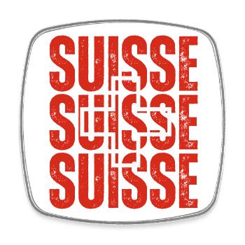 Flagge der Schweiz, Schweizer Stolz - Viereckiger Kühlschrankmagnet - Weiß - Vorne
