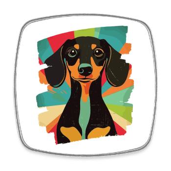 Dackel Dachshund - Viereckiger Kühlschrankmagnet - Weiß - Vorne