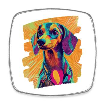Dackel Dachshund - Viereckiger Kühlschrankmagnet - Weiß - Vorne