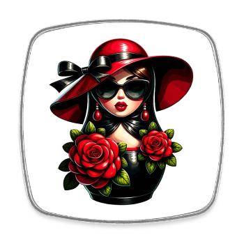Russian Girl! Matryoshka Russian for Russians - Square fridge magnet - white - Front