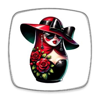 Russian Girl! Matryoshka Russian for Russians - Square fridge magnet - white - Front