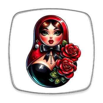 Russian Girl! Matryoshka Russian for Russians - Square fridge magnet - white - Front