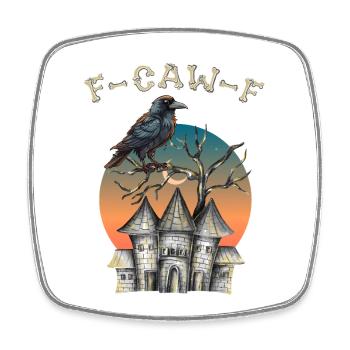 Oiseau Noir F-Caw-F Drôle Corbeau Noir Corbeau Noir - Magnet carré - blanc - Devant