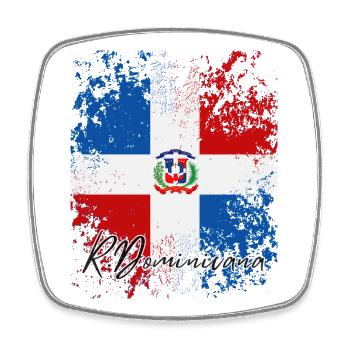 Dominican Flag, Dominican Pride - Square fridge magnet - white - Front