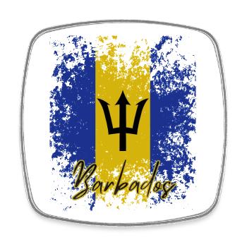 Flagge von Barbados, Barbados-Stolz - Viereckiger Kühlschrankmagnet - Weiß - Vorne