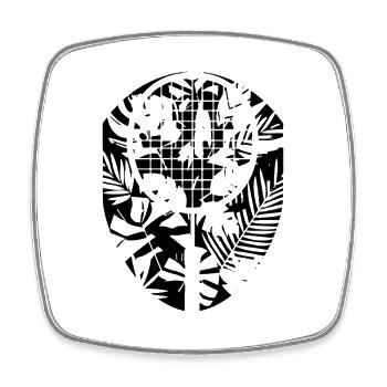 Badminton rackets - Square fridge magnet - white - Front