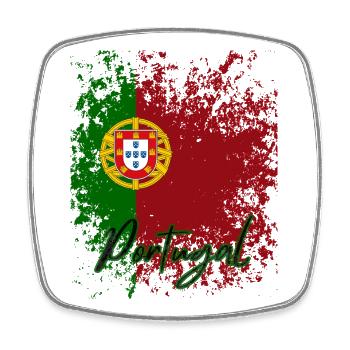 Drapeau du Portugal, fierté portugaise - Magnet carré - blanc - Devant