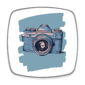 Appareil photo Appareil photo Photographe Femme Photographe - Magnet carré - blanc - Devant