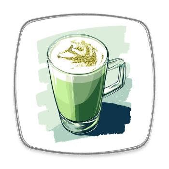 Matcha Latte Lover Green Tea - Square fridge magnet - white - Front