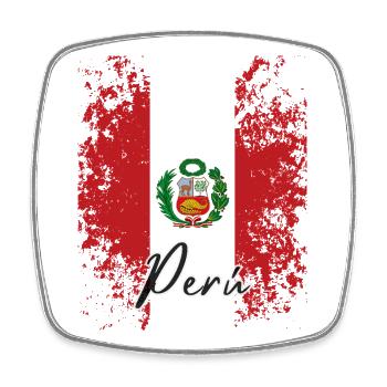 Peruvian pride, proud Peruvian - Square fridge magnet - white - Front