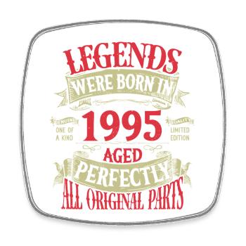 Vintage 1995 Born in Paris Celebration - Square fridge magnet - white - Front